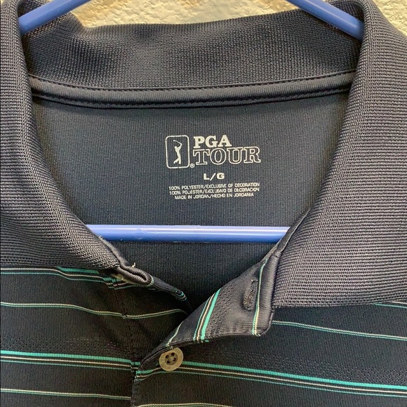 PGA tour business casual golf shirt dark blue - Picture 2 of 3